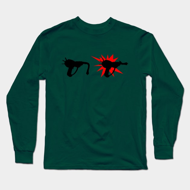 Zombie Pack-a-Punched Ray Gun on Leaf Green Long Sleeve T-Shirt by LANStudios